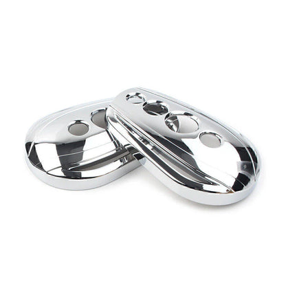 Chrome Oval Rear View Mirror Covers for Harley Dyna Softail Sportster