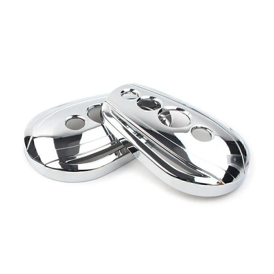 Chrome Oval Rear View Mirror Covers for Harley Dyna Softail Sportster