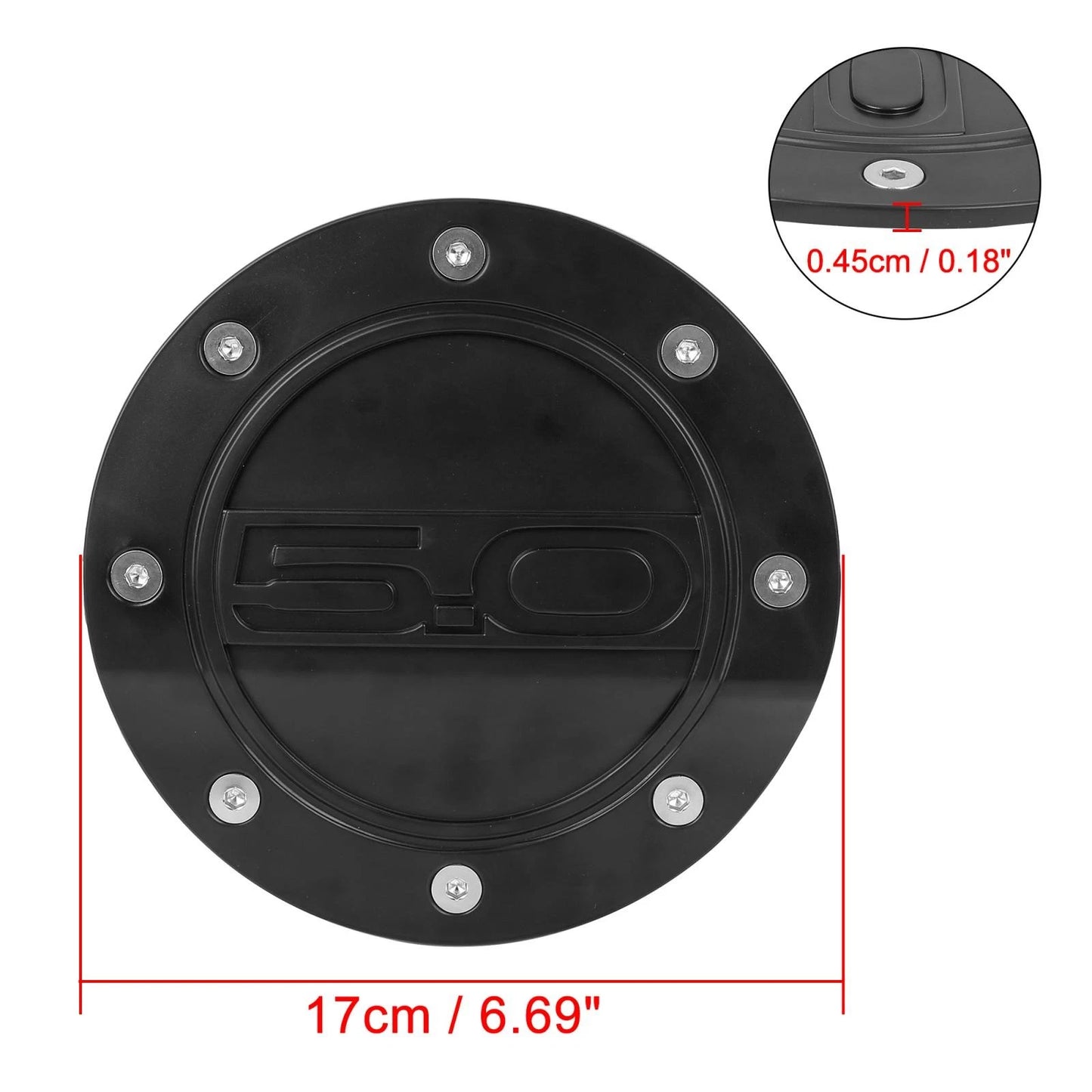 Gas Filler Cap for Ford Mustang (2015–2019) - Black
