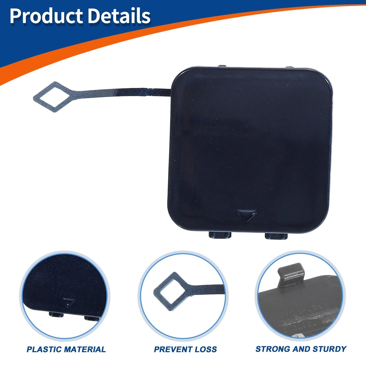 Rear Car Bumper Tow Hook Cover for BMW 530i 540i (2017–2020) No. 51127475589 Tanzanite Blue