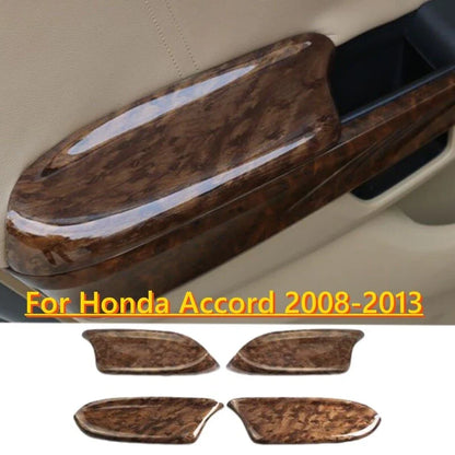 4pcs Wood Grain Interior Door Armrest Trim for Honda Accord Crosstour (2008–2013)