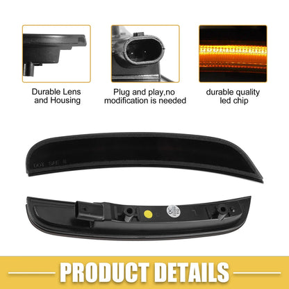 Front Rear LED Side Marker Lights 2 x Amber Red for Dodge (2010-2023)