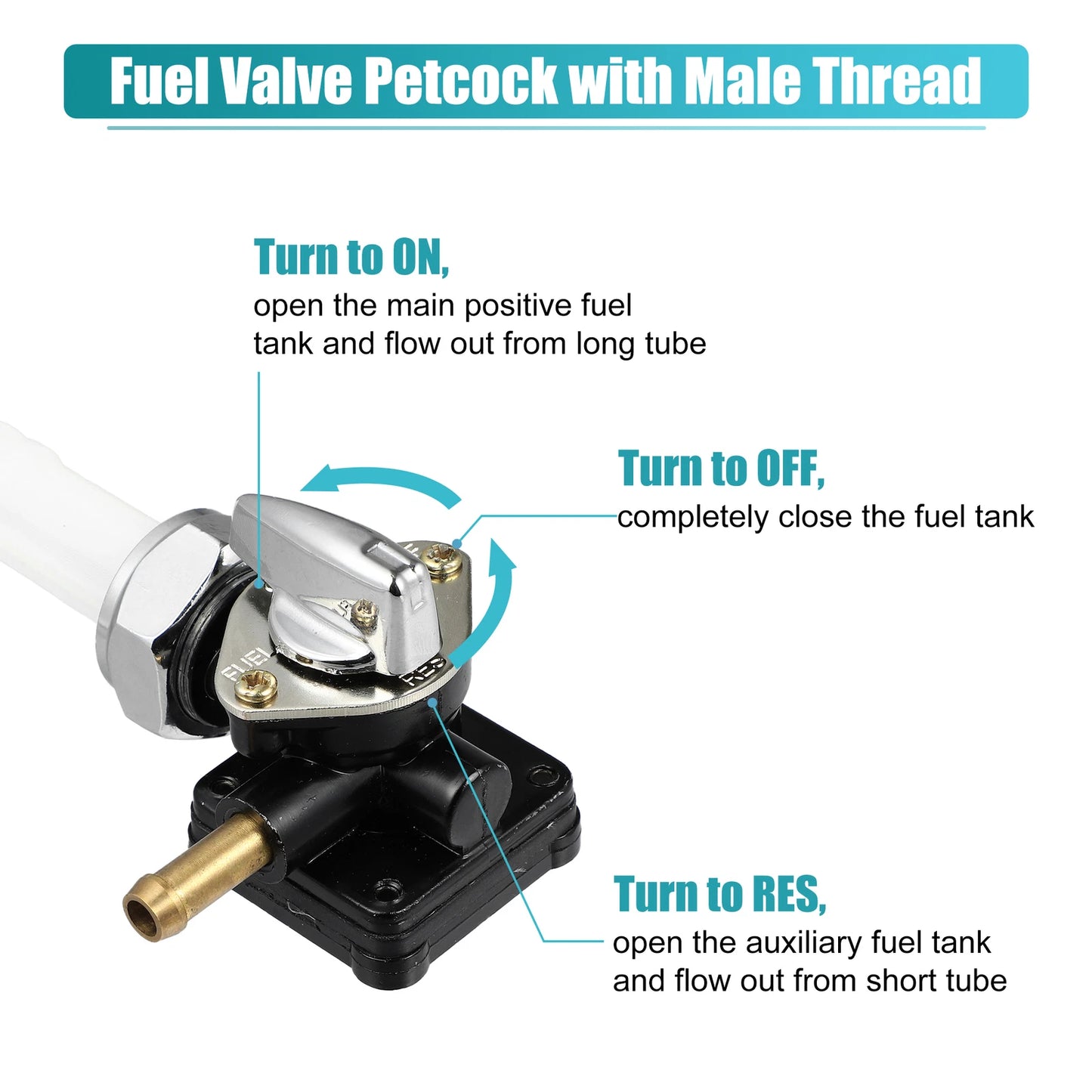 Fuel Valve Petcock for Harley FXST FLST FXD FLT (1995–2001) 61338-94D