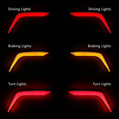 Rear Saddlebag Turn Brake Lights Accents for Honda Goldwing GL1800 (2018-2025)
