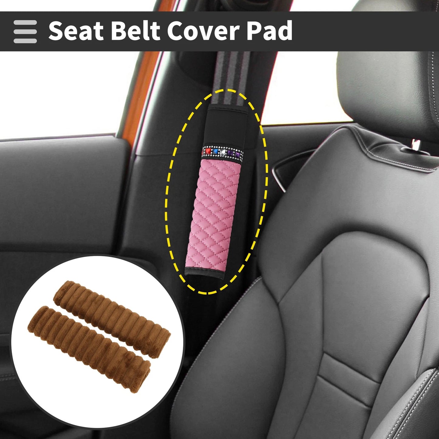 2X Seat Belt Cover Pad for Universal Fit (27cm)