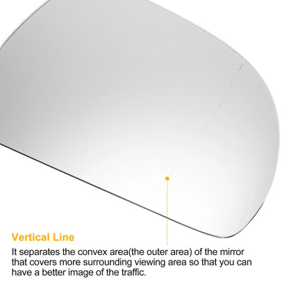 Right Side Heated White Mirror Glass for Audi A3 A4 (2008–2010)