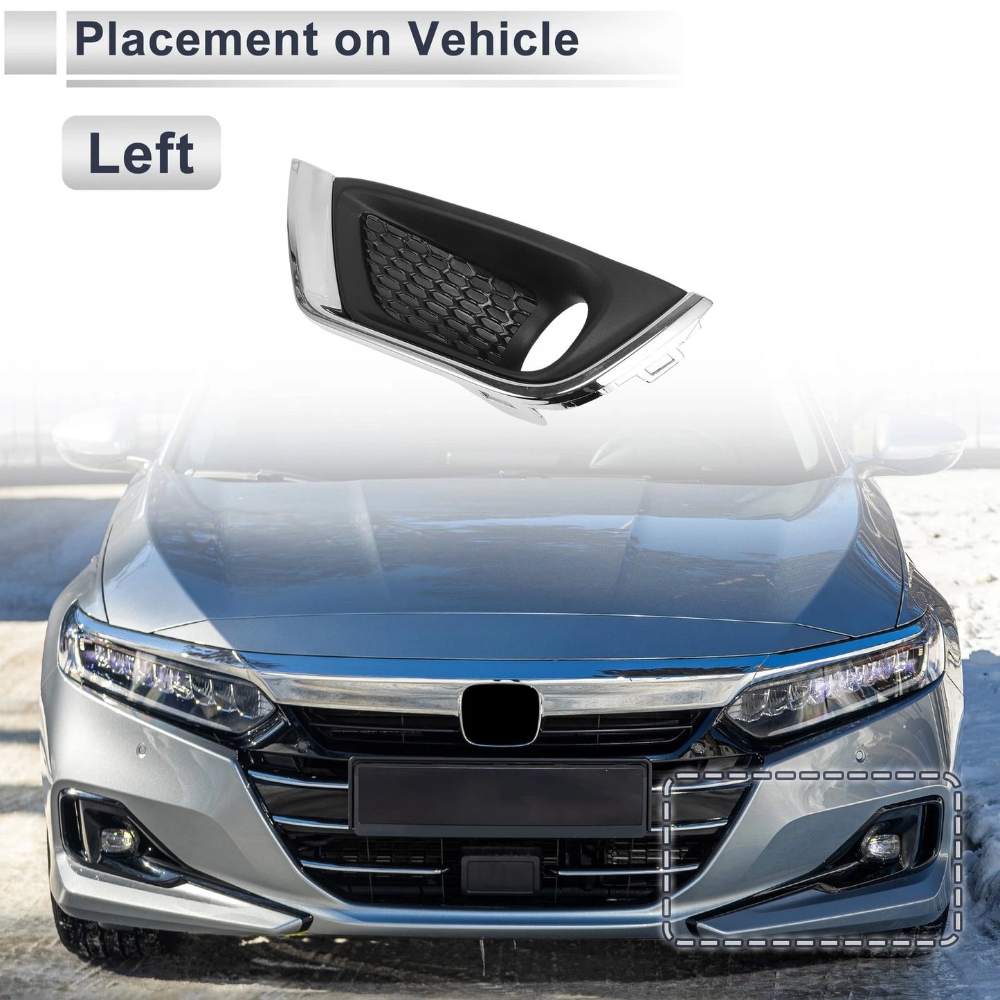 1 Pc Front Left Fog Light Grill for Jeep Compass (2017-2019)