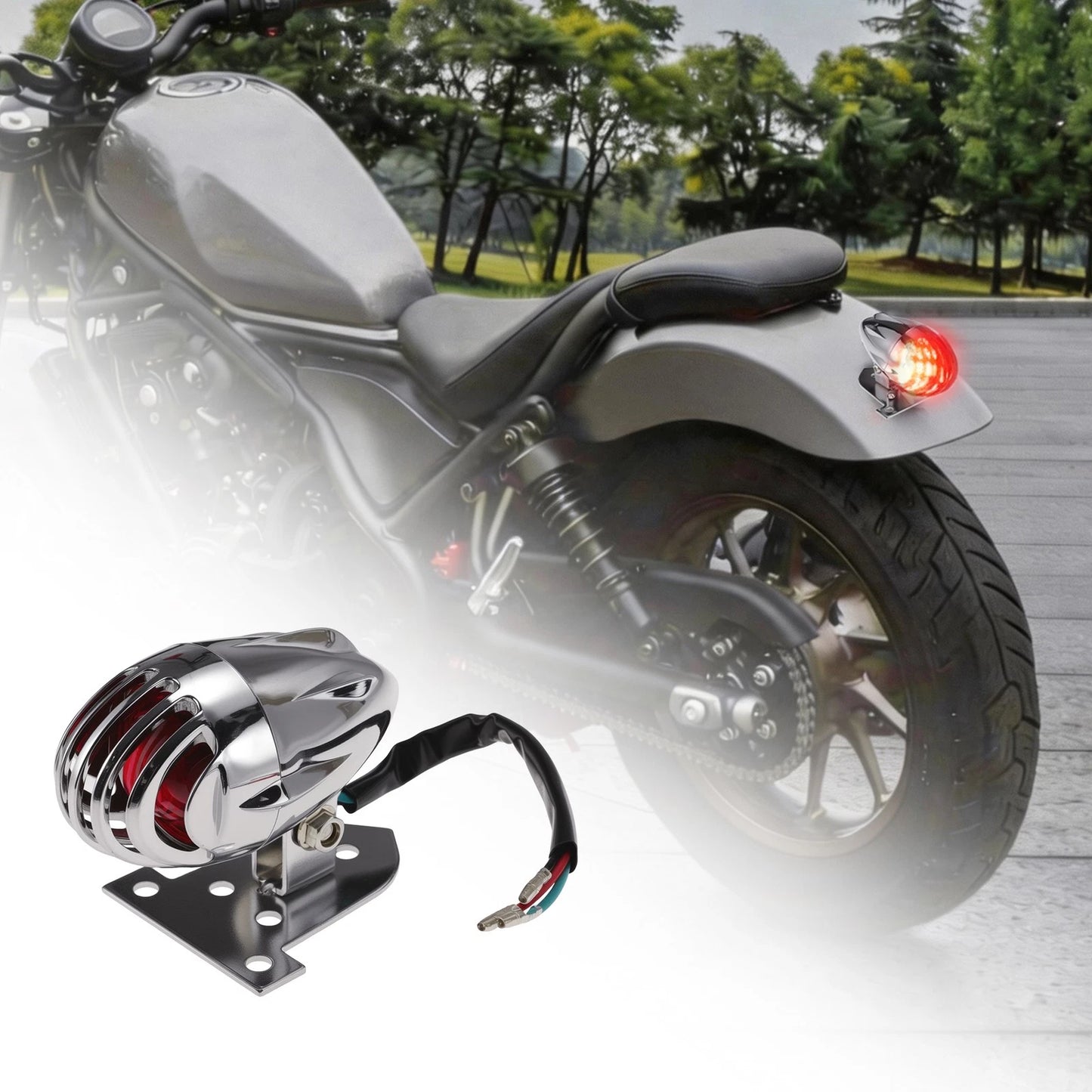 LED Motorcycle Tail Light for Universal 12V Models (Red)