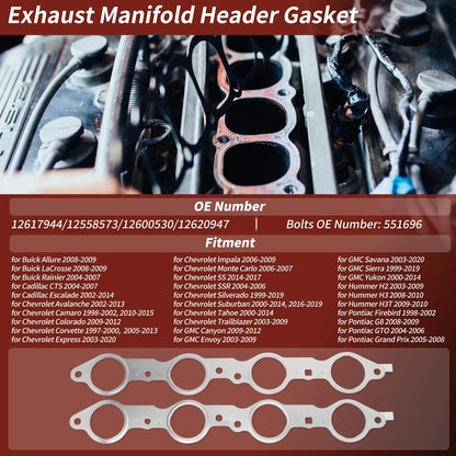 Exhaust Gasket Seal for Cadillac Chevy GMC (No. 12617944)