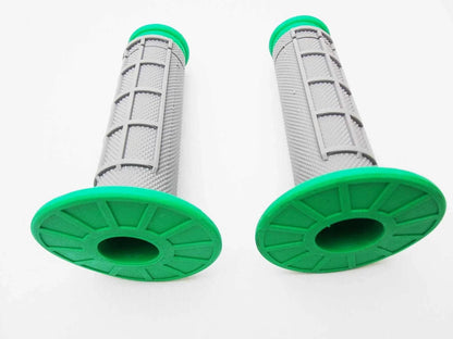 Hand Grip Set for Suzuki RM370 Green Grey  -  Handlebar Grips