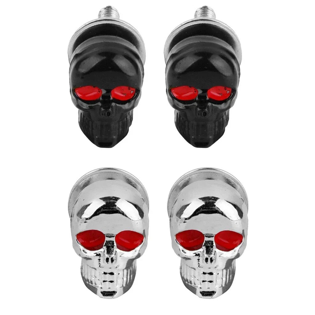 Black Skull License Plate Screws for Harley Davidson Softail (2000-2017)