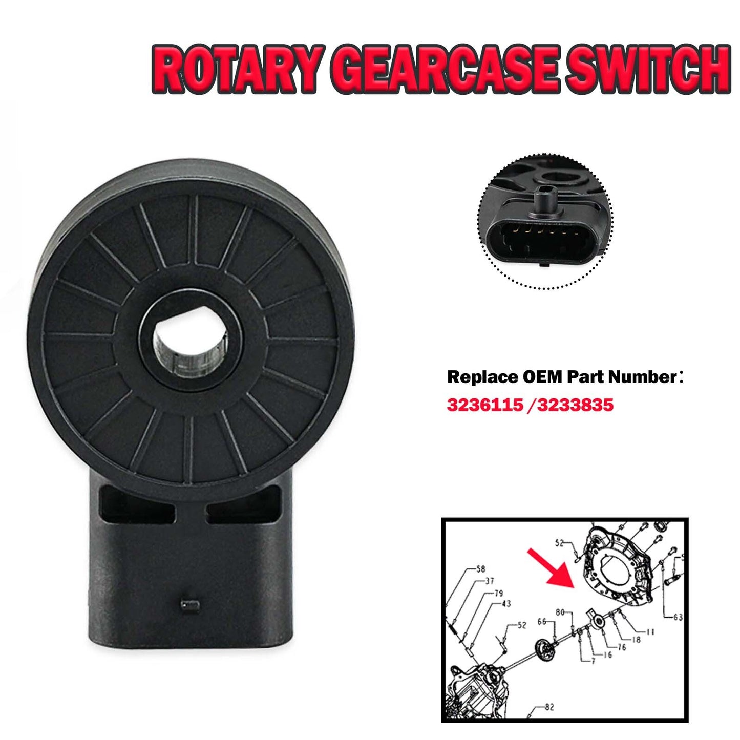 Rotary Gearcase Switch for Polaris Sportsman Ranger Scrambler Hawkeye