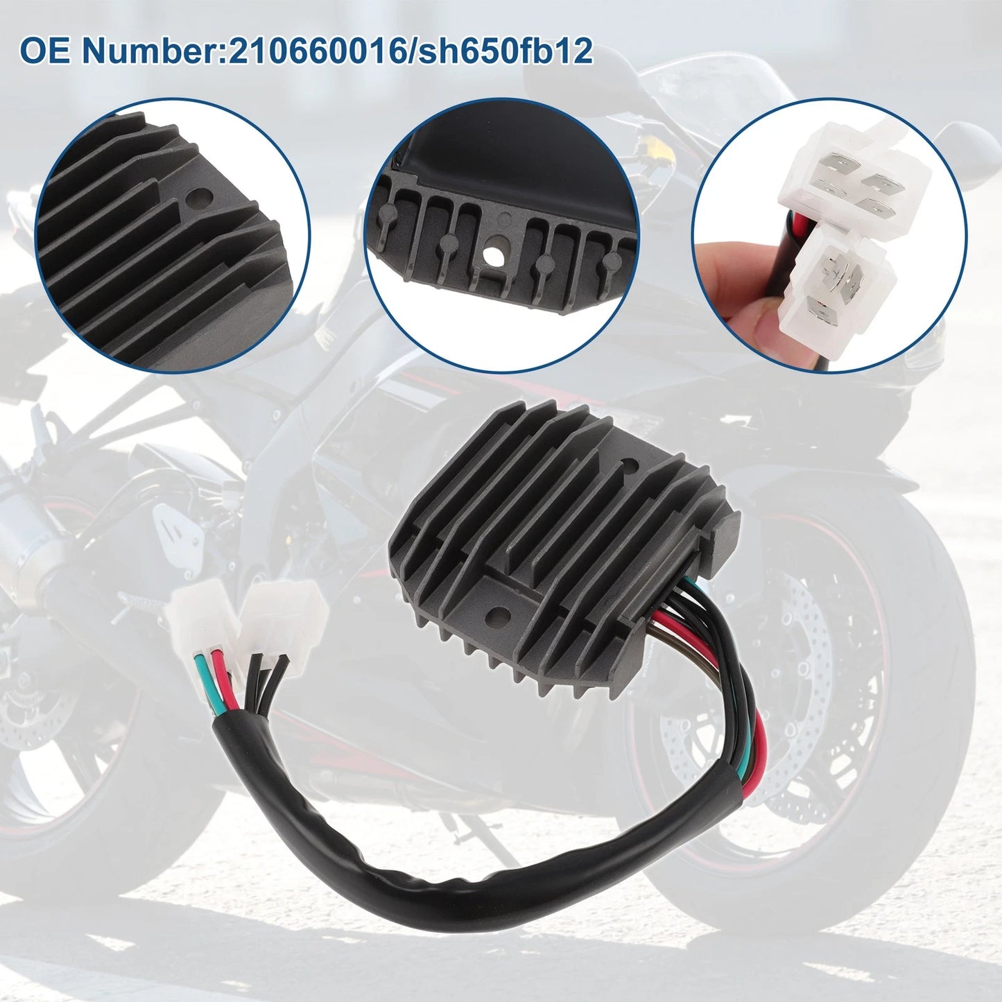 Voltage Regulator Rectifier 210660016 for Kawasaki ZX-6R Ninja ZX636 (2005–2006)