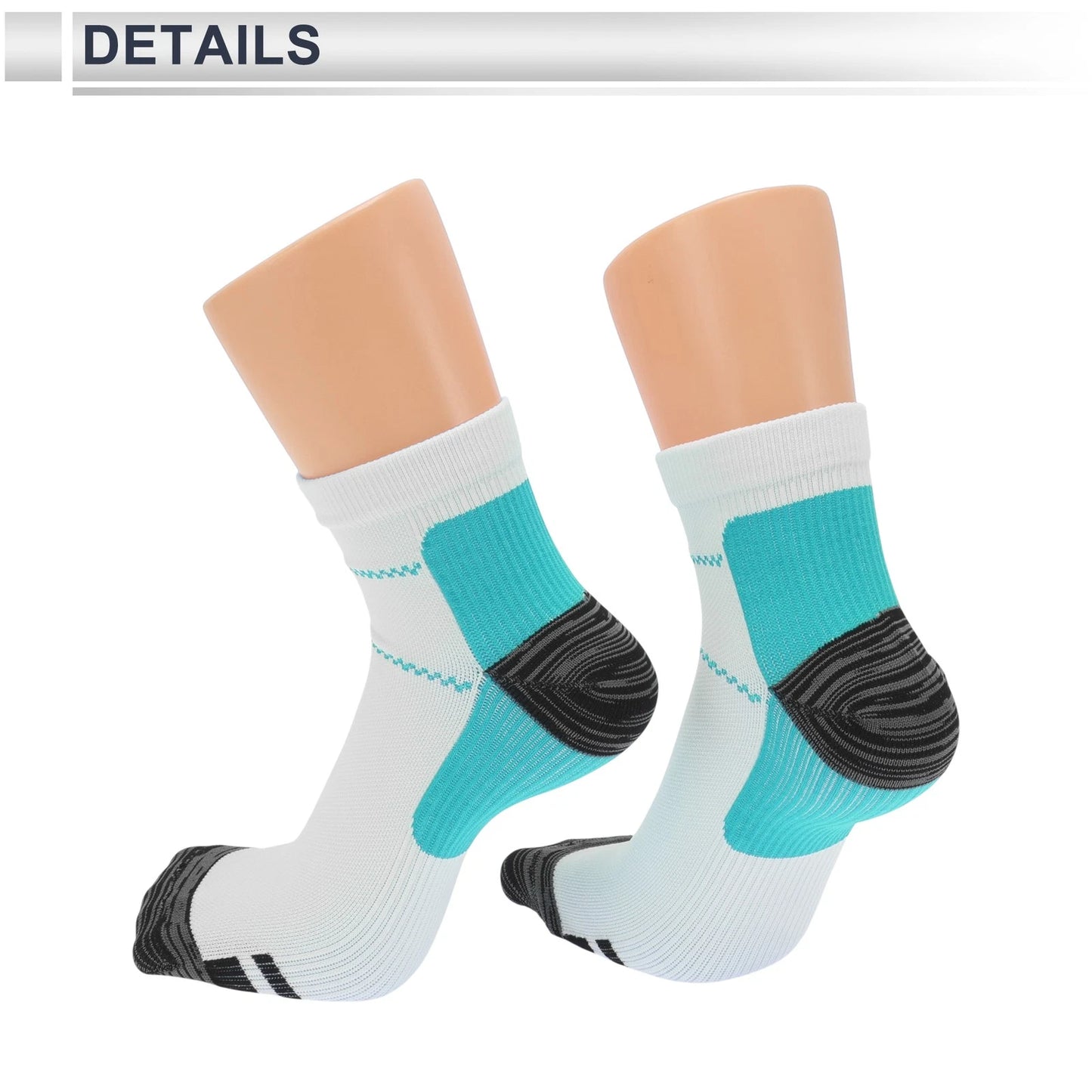 Cycling Socks Anti-Friction Shock Absorption Size M Low-Cut Blue White