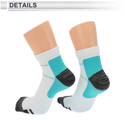 Cycling Socks Anti-Friction Shock Absorption Size M Low-Cut Blue White