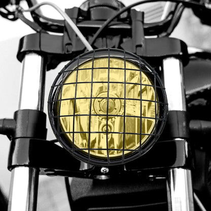 Headlight Mesh Grill Cover for Harley (7.8" Black Metal)