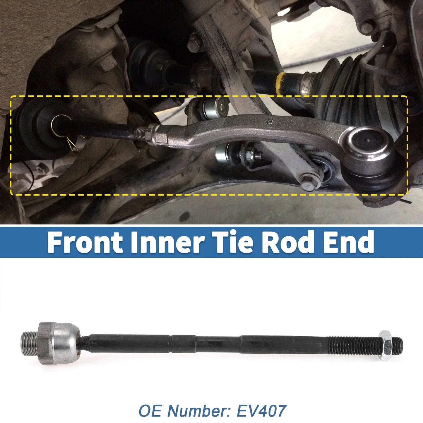 2 x Front Inner Tie Rod End Links for Dodge Ram 1500 (2002-2005)