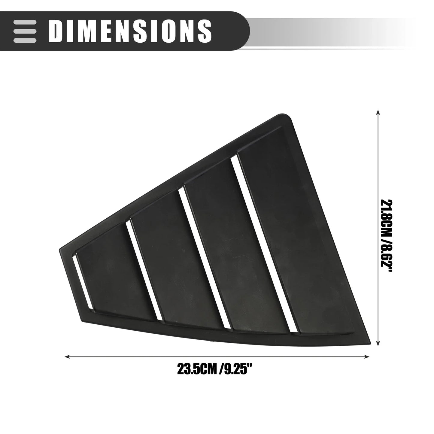 Rear Side Window Louvers Vent Covers for Hyundai Elantra (2017-2019)