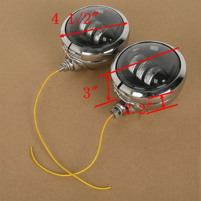 4.5" LED Auxiliary Spotlight Fog Passing Lights for Harley