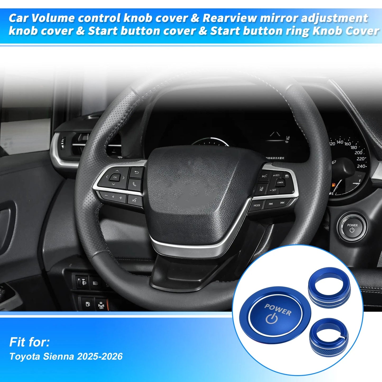 Volume Knob Cover Trim Ring   - Blue