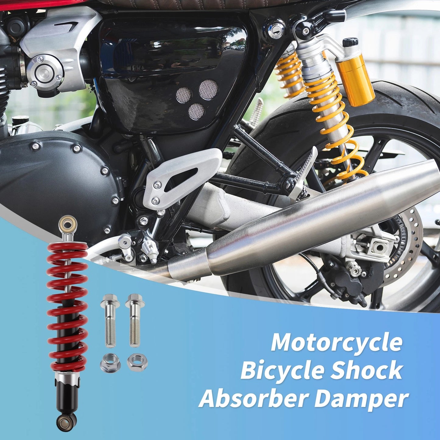 Rear Shock Absorber for Bicycle Motorcycle (280mm) Red Black