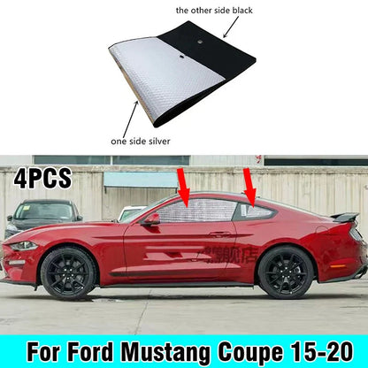 Side Window Sunshade/4PCS/Privacy Sunshade for Ford Mustang Coupe (2015–2020)