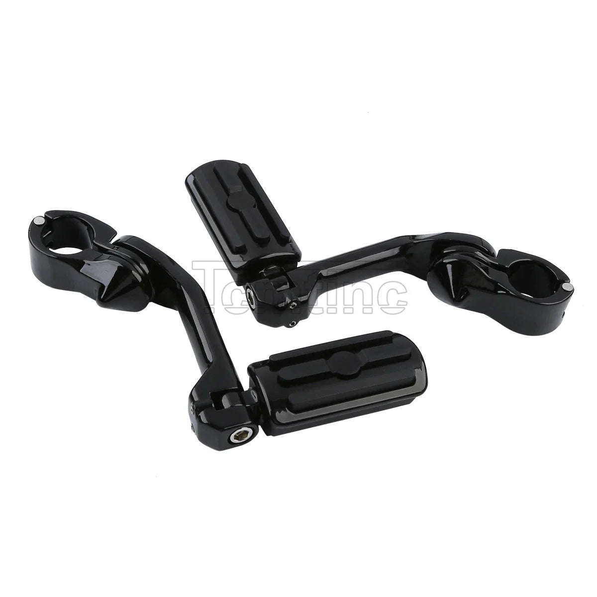 1 1/4" 32mm Black Angled Highway Foot Peg Mount for Harley