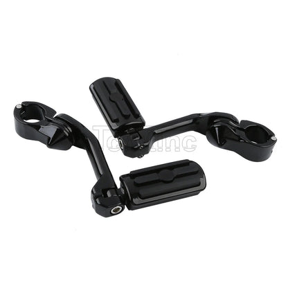 1 1/4" 32mm Black Angled Highway Foot Peg Mount for Harley