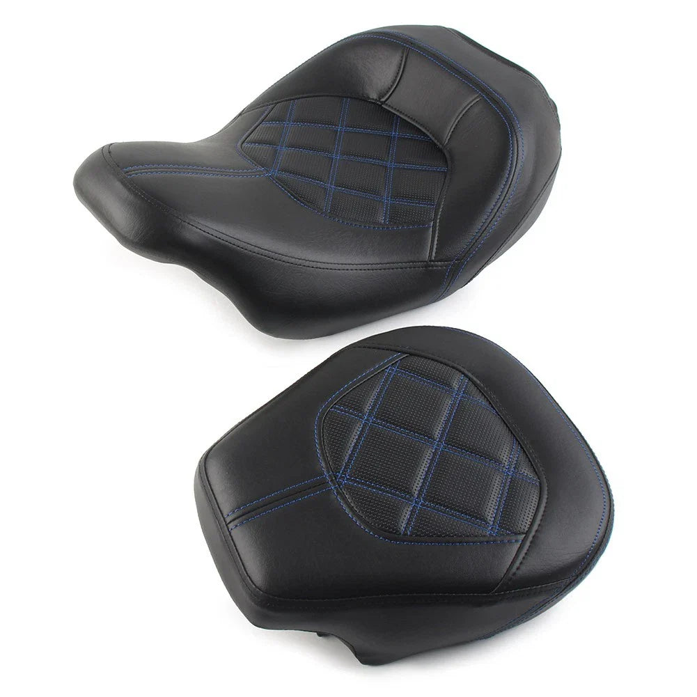 Blue Driver Passenger Seat for Harley Touring CVO Road Street Glide (2009-2023)