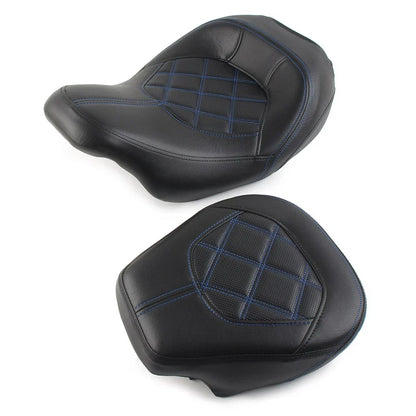 Blue Driver Passenger Seat for Harley Touring CVO Road Street Glide (2009-2023)