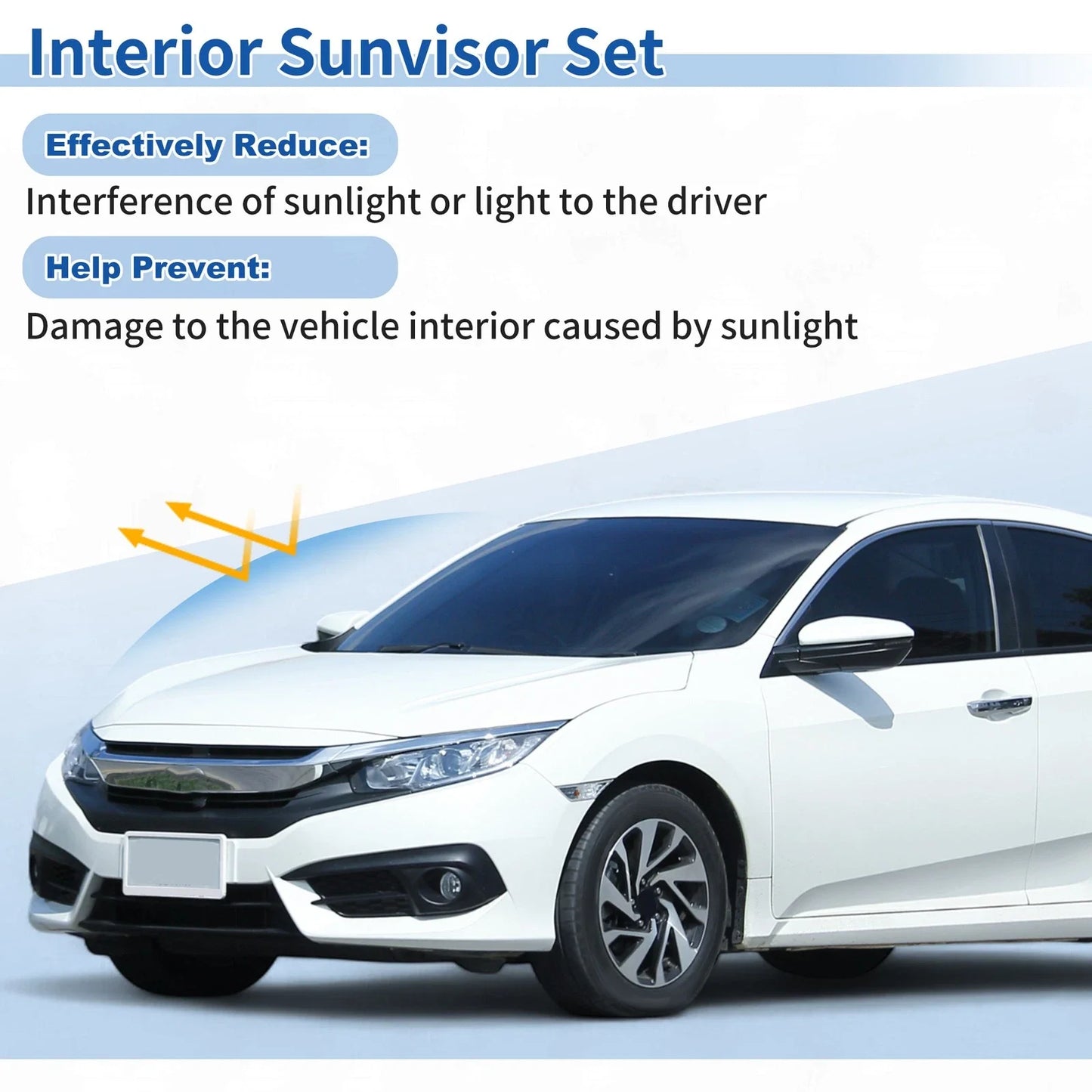 Sun Visors for Honda Civic 1996-2000 Gray (2 x Covers)