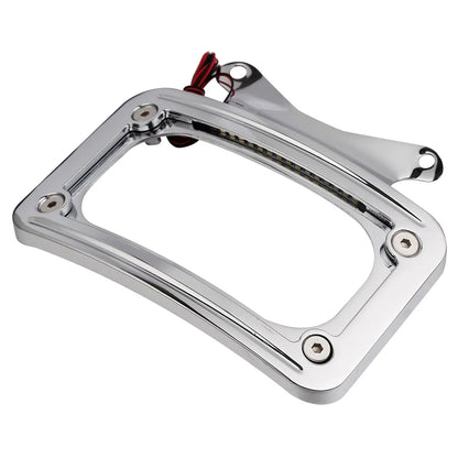 Curved LED License Plate Frame for Harley Road King, Glide