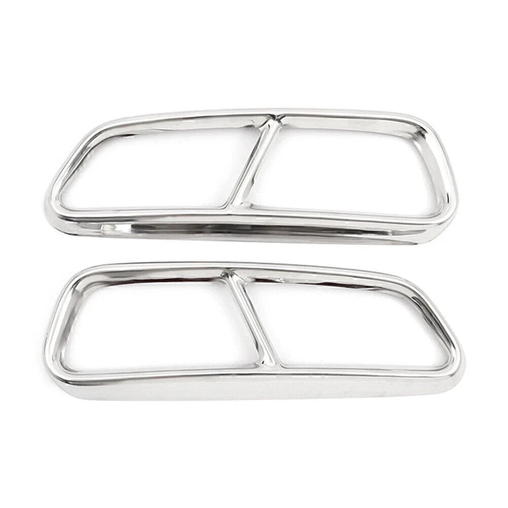Stainless Steel Exhaust Muffler Tail Pipe Trim Cover for Audi A6 S6 (2015-2018)
