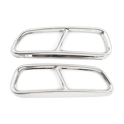 Stainless Steel Exhaust Muffler Tail Pipe Trim Cover for Audi A6 S6 (2015-2018)