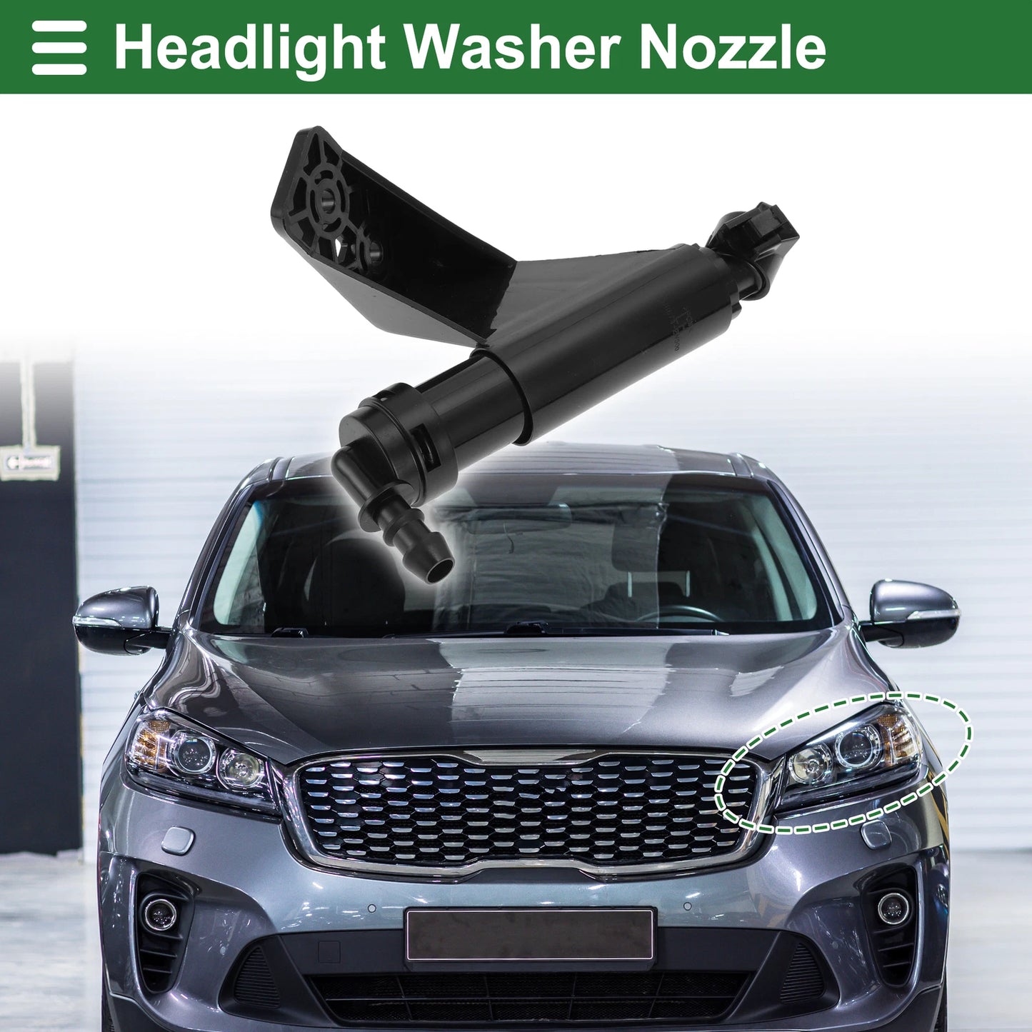 Front Driver Side Headlight Washer Nozzle for Hyundai Grand Santa Fe (2015–2024)