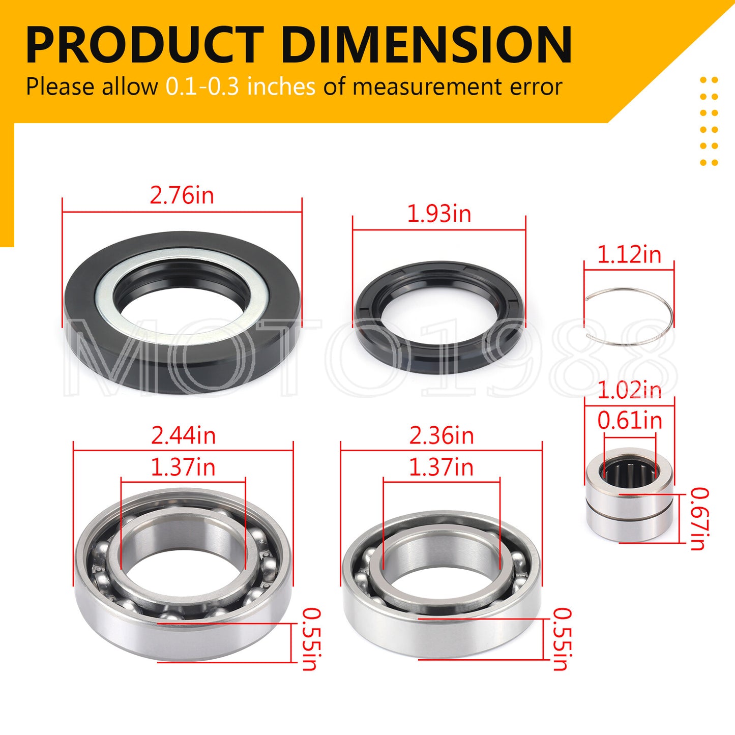 Rear Differential Bearing Seal Kit for Honda Rancher 420 TRX420 (2007–2023)