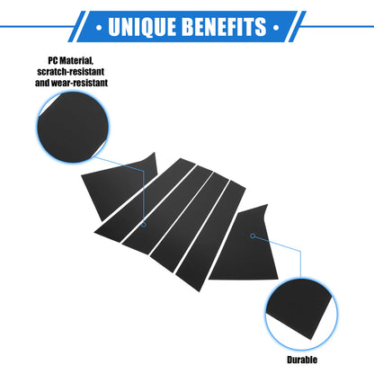 Set of 6 Pillar Posts Door Window Trim Cover for Chevrolet Malibu (2016–2021) Black