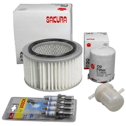Air Oil Fuel Filter Kit & Spark Plugs for Holden Drover (1985–1987)