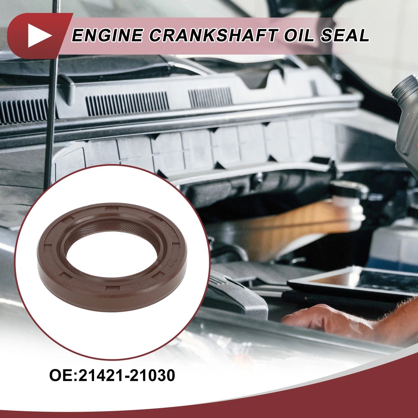 1 Pc Front Crankshaft Oil Seal for Hyundai Excel Scoupe (1990–1994) No. 21421-21030