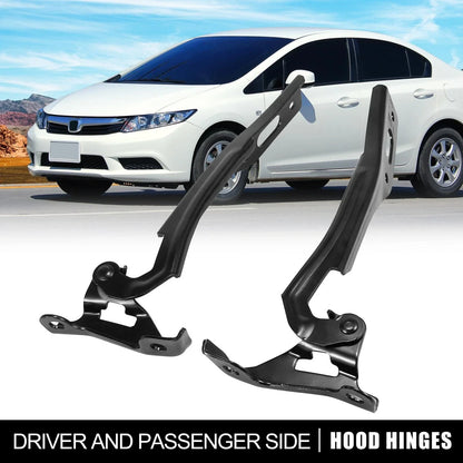 Hood Hinges 2 x Left Right Side for Honda Civic (2012-2015)