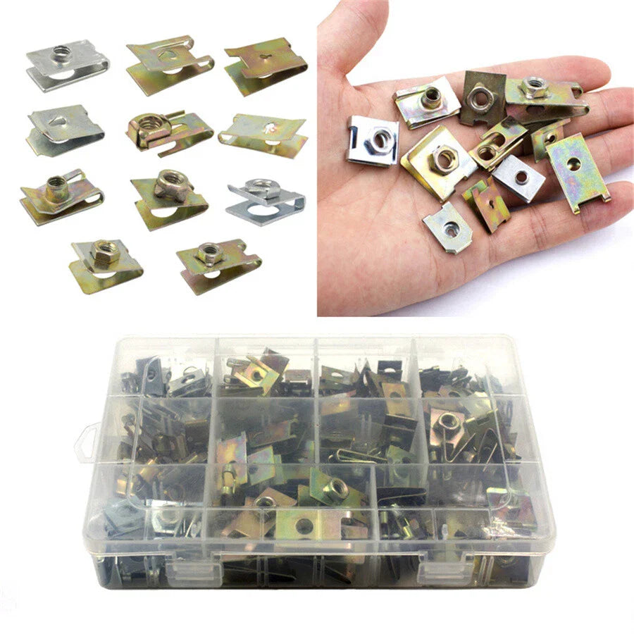 150 x Metal U-Type Clips for Car Auto Body Panel Fender Bumper Fasteners