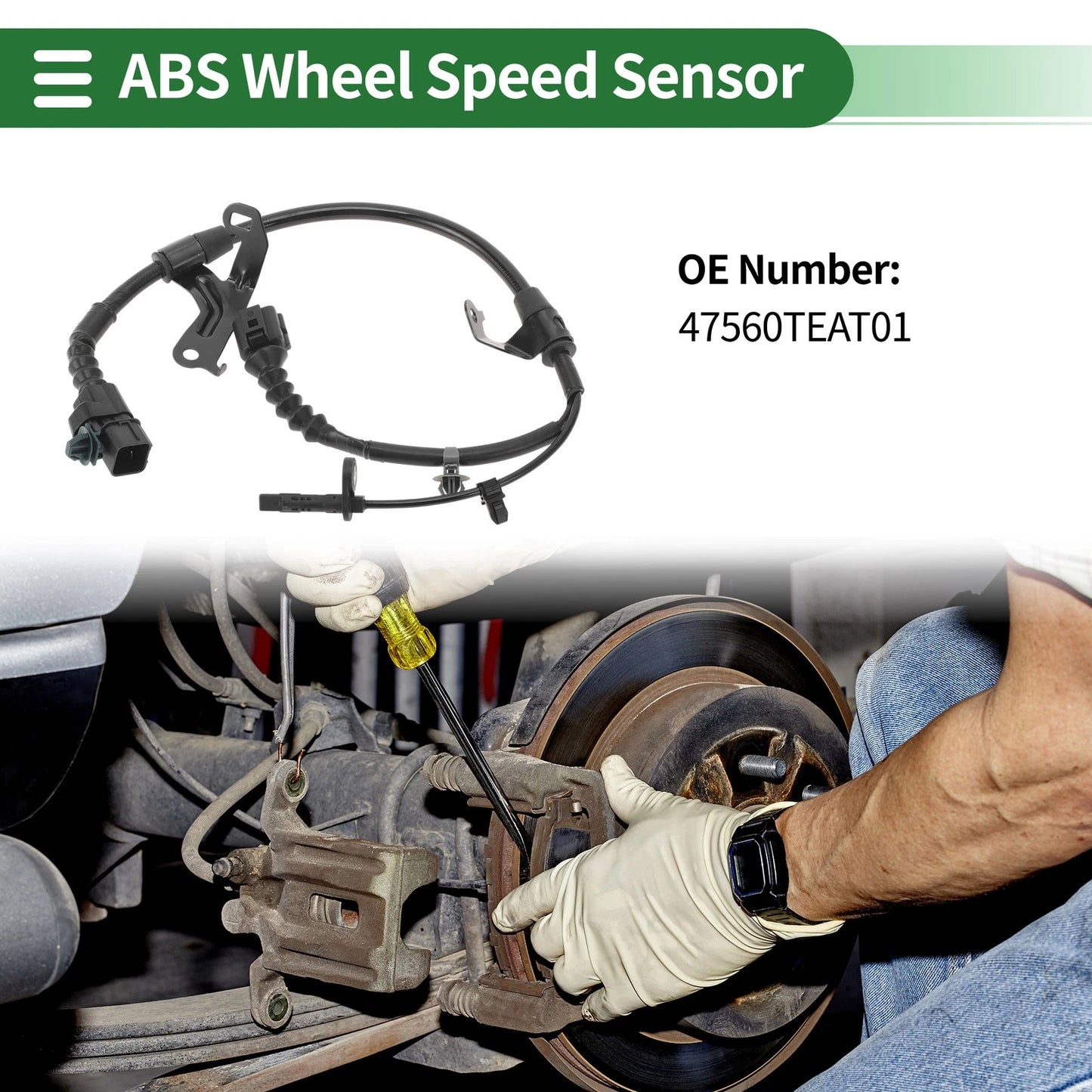 ABS Wheel Speed Sensor No. 47560TEAT01 for Honda Civic (2016–2021) Rear Left