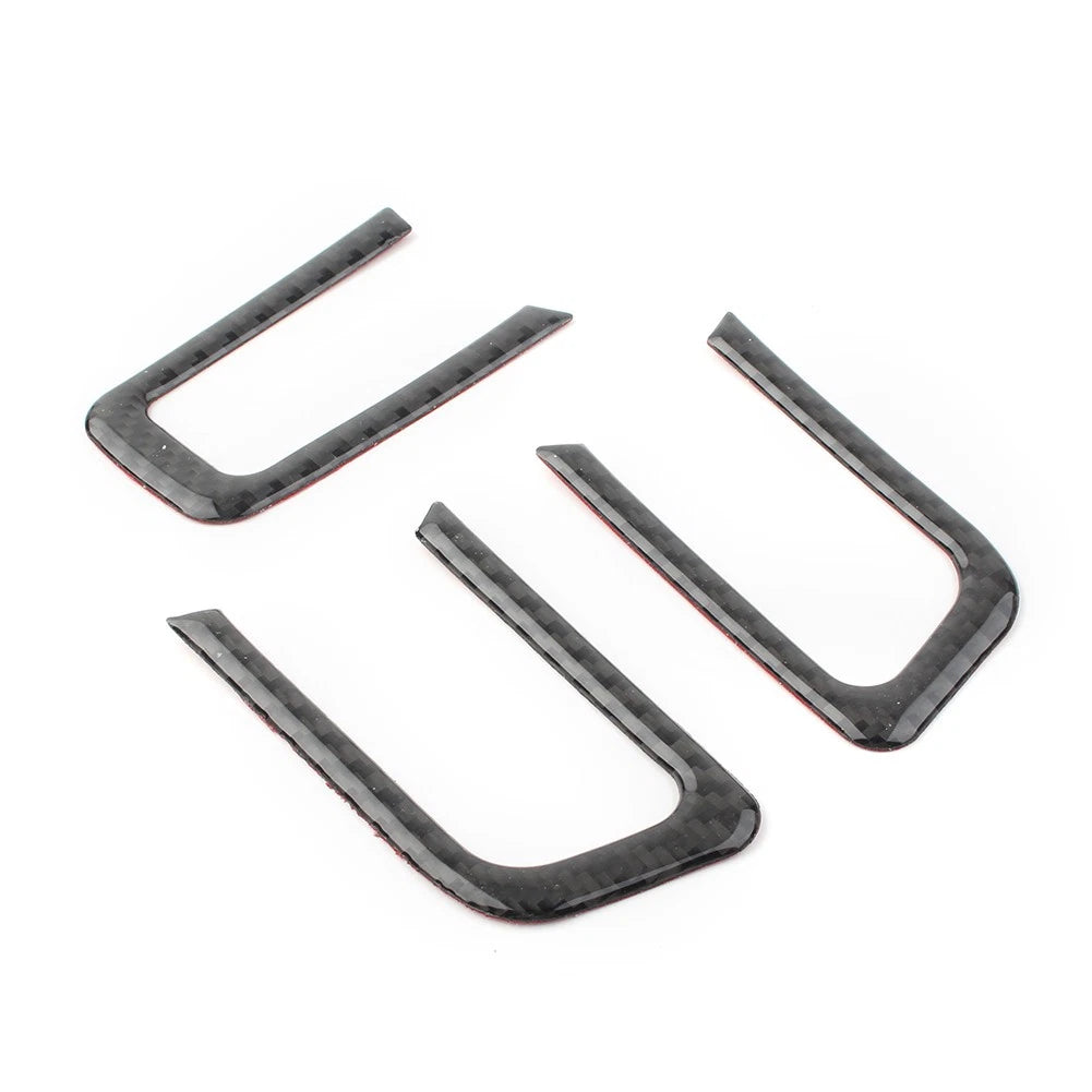 Carbon Fiber Steering Wheel Button Frame Cover for Ford Mustang (2015–2019)