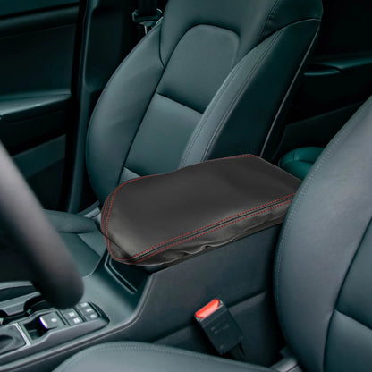 Center Console Armrest Cover for BMW X1 (2016–2021) Black Red Stitches