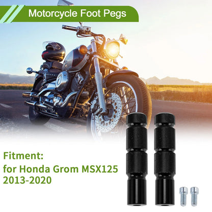 Motorcycle Foot Pegs for Honda Grom MSX125 Aluminum Alloy Black (2013-2023)