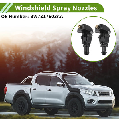 Set of 1 Windshield Washer Nozzle with Hose Connector for Ford (No. 3W7Z17603AA)
