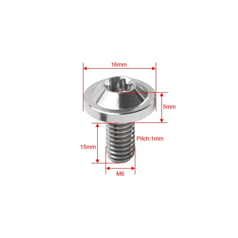 6 x M6x15mm Alloy Torx Head Screws for Bike Motorcycle