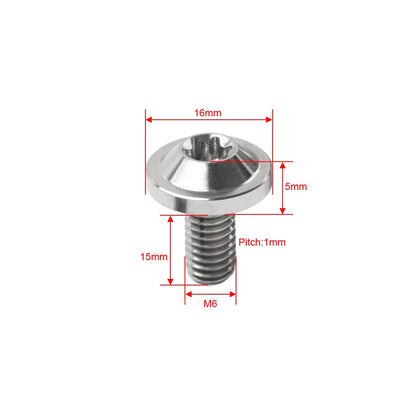 6 x M6x15mm Alloy Torx Head Screws for Bike Motorcycle