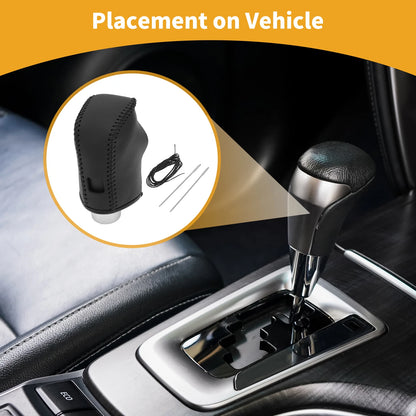 1 Pc Gear Shift Knob Cover for Nissan Altima (2019–2024) Black Faux Leather