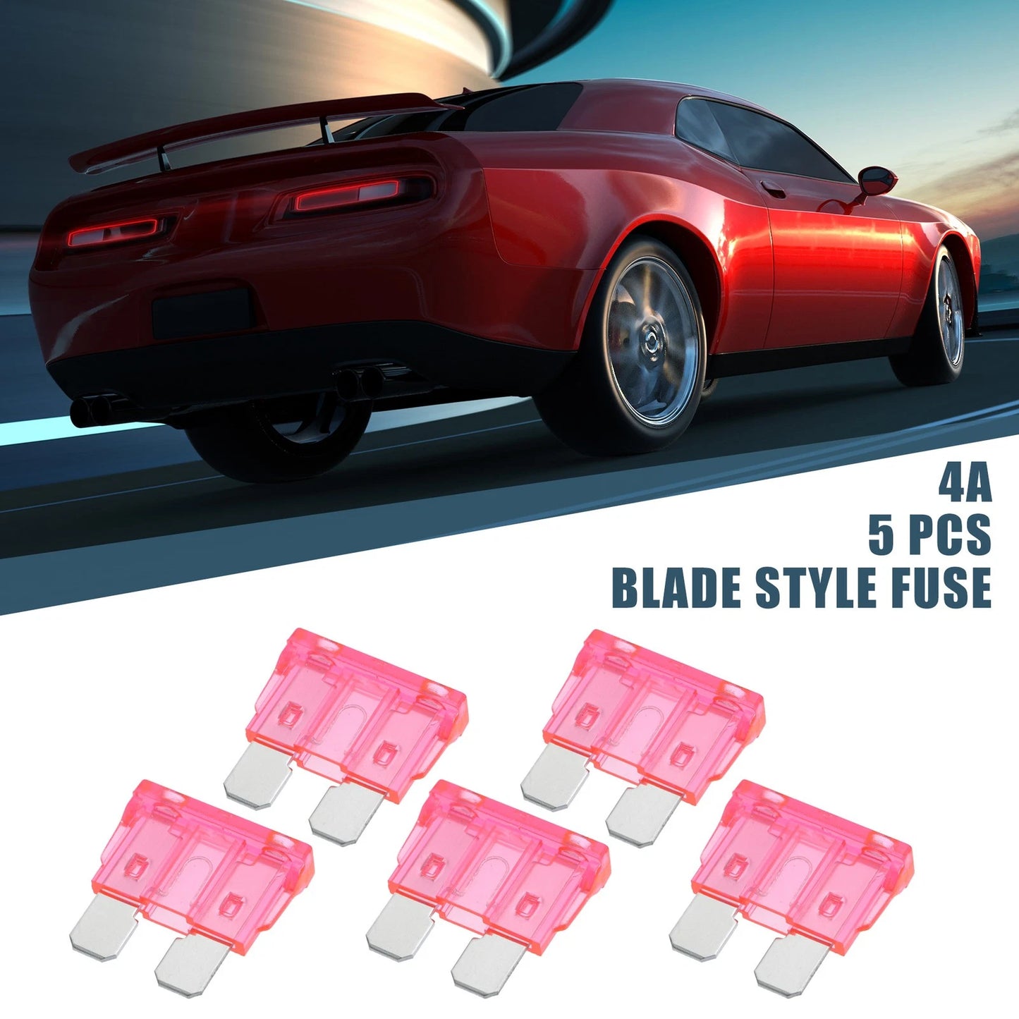5pcs Blade Style Fuses 4A for Cars, Trucks, SUVs, Motorcycles (Universal)